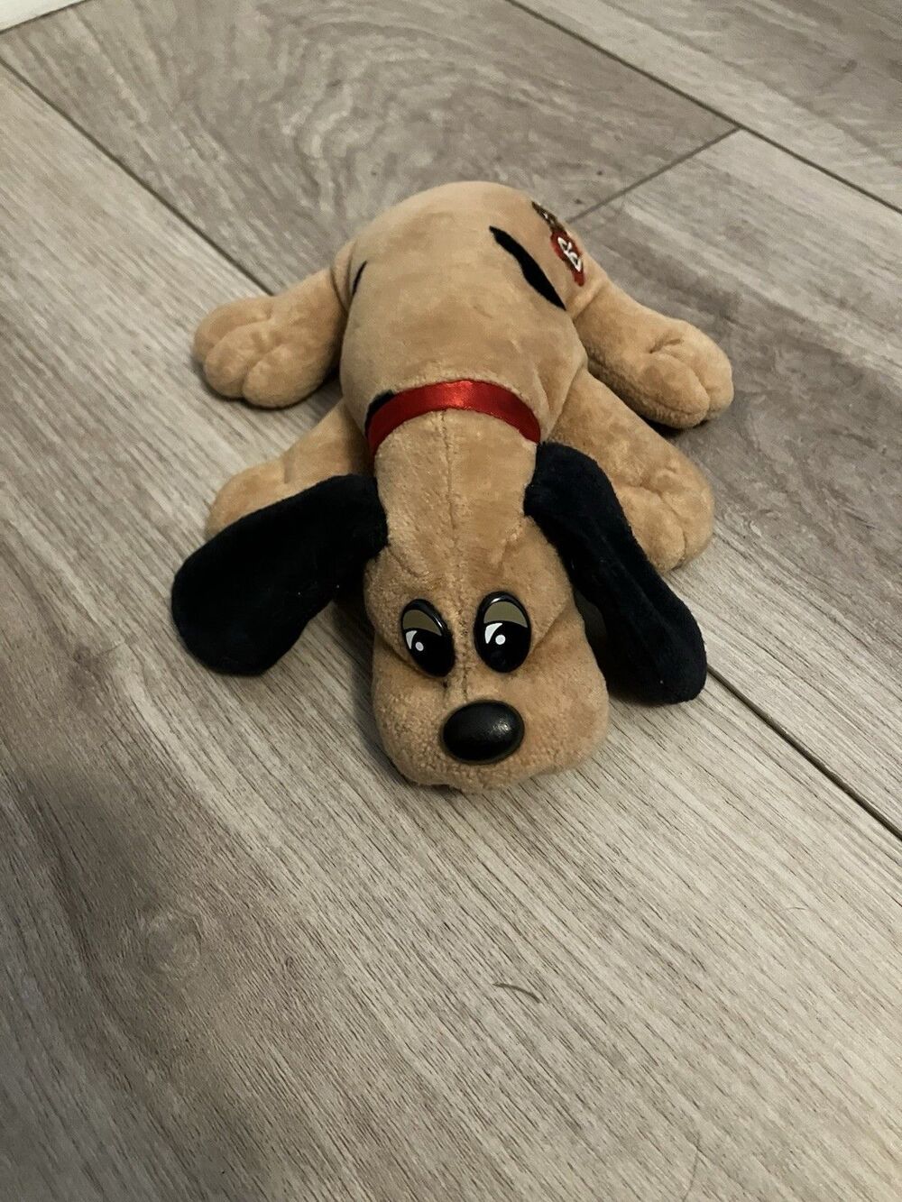 Pound Puppies Mini Plush 8" Brown Black 1986 Dog Stuffed Animal Vintage Tonka